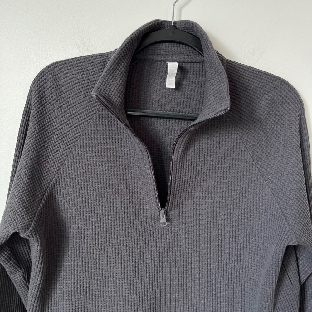 Z by Zella Reset 1/2 Zip Waffle Knit‎ Pullover Womens Medium Gray - Picture 5 of 10